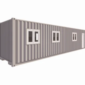 Contenedor High Cube de 40 pies transformado: aislamiento, equipamiento y confort