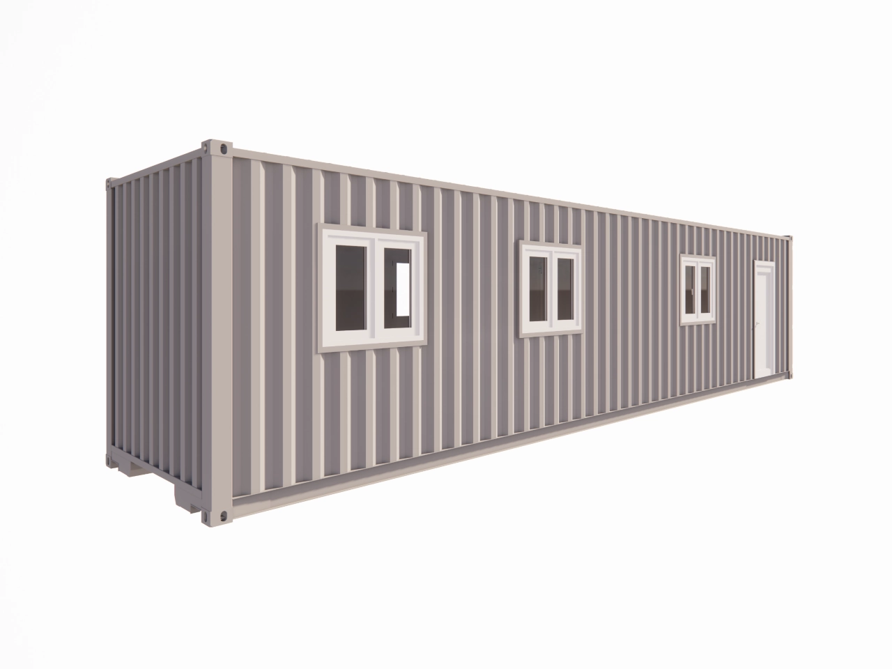 Contenedor High Cube de 40 pies transformado: aislamiento, equipamiento y confort